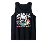 Mermaid Vibes Only Cute Ocean Otter Retro Aesthetic Tank Top