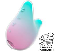 Satisfyer Mermaid Vibes Double Air Pulse Rechargeable Clitoral Vibrator Mint-Pink