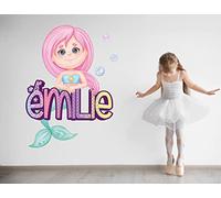 Mermaid Wall Decal Custom Name - Little Mermaid Wall Stickers - Mermaid Room Decor for Girls Bedroom - Mermaid Wall Decor Kids - Mermaid Decor for Girls Room - Baby Mermaid Tail Nursery - KA2073