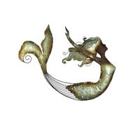 Mermaid Wall Sculpture, Metal Mermaids Hanging Ornaments, Wall Decorations For Bathroom, Creative Sea Life Art Theme Mermaid Sculpture For Western Home Decor Bedroom Farmhouse Garden Outdoor