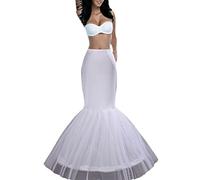 Mermaid Wedding Dresses Petticoat Bridal Mermaid Petticoat for Wedding Dress Underskirt Crinoline Wedding Crinoline Hoop Half Slips for Bridal Dress (White, 1layer)