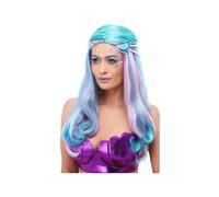 Smiffys Mermaid Wig, Blue with Pearls, Fairytale, Wings and Wands Fancy Fancy Dress, Mermaid Dress Up Wigs, World Book Day