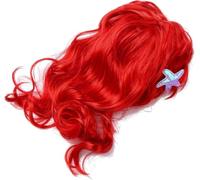 Mermaid Wigs for Kids, Angels Princess Red Long Curly Wig Hair, for Birthday Party Cosplay