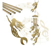 Mermaid Wind Chimes for Outside - Sympathy Wind Chime Gifts, Garden Metal Memorial Windchimes for Mom, Grandma, Yard, Porch, Garden Decor or Birthday Mother's Day Christmas Memorial Gift