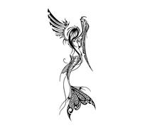 Mermaid Wings Herbal Tattoo Sticker Juice Simulation Tattoo Flower Arm Waterproof And Durable