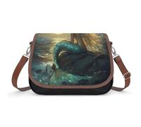 Mermaid with Full Moon Women's Crossbody Bag Fashion Shoulder Handbags Message Tote Bag with Adjustable Strap