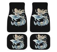 Mermaid1 Riding Dolphin Funny Car Floor Mats Sets Carpet 4 Pieces