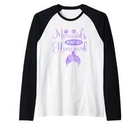 Mermaids Don't Do Homework School Underwater Mermaid Raglan Baseball Tee