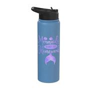Mermaids Don't Do Homework School Underwater Mermaid Stainless Steel Insulated Water Bottle