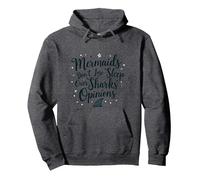Mermaids Don't Lose Sleep Over Sharks' Opinions Pullover Hoodie, Adult Unisex, Dark Heather Grey, XL