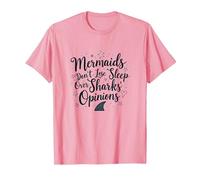 Mermaids Don't Lose Sleep Over Sharks' Opinions T-Shirt, Men, Pink, S