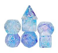 Mermaid's Kiss Dice Set - Mermaid Dice Set - Polyhedral Dice Set - Dice for War Games Card Games and Tabletop RPGs - 7PC Set