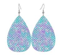 Mermaids Patterned leather earrings, women's earrings, suitable for daily wear, party and date