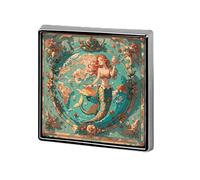 Mermaids Square Lapel Pin Women's Novelty Buttons & Pins Metal Badge Cute Brooch Pin Retro Pinback Badge Fashion Bag Pins for Hat Backpacks Tie Suit Wedding Party Accessory