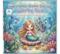 Mermaids Under the Sea Coloring Book. .: Cute mermaids, dolphins, sea turtles, coral reefs, seashells, and underwater castles. Ages 3-8. (Khadija Kombo Creative Coloring Book Series)