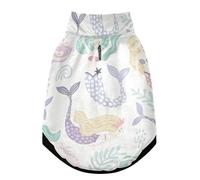 Mermaids with Sea Elements Pattern Warm Dog Coat, Adjustable Durable Doggie Winter Jacket Reversible Cozy Puppy Cold Weather Apparel from Small to Large Breed