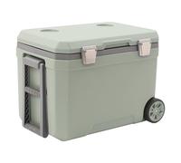 Mermajestic 45L Wheeled Cooler Box - Insulated Portable Cool Box with Pull Rod & and Drain, Ice Cooler for Travel, Car, Camping & Outdoor - Keeps Cold Over 24 Hours Hot Food 1-3 Hours