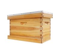 Mermajestic 5-Frame Bee Hive Box Kit with Nest Frames, Professional Beekeeping Supplies Made of Fir And Metal, Beeswax Coated Foundations, Durable and Easy to Assemble for Outdoor Use