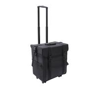 Mermajestic Beauty Trolley 2-in-1 Makeup,Portable Makeup Storage Case with Pull-Out Trays, Brush Holders and Silent Wheels, Foldable & Space-Saving Design for Salon, Home, on The Go Use