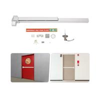Mermajestic Door Push Bar Commercial Panic Exit Device Stainless Steel Urgent Exit Panic Bar for Anti-Theft and Fire Escape, Automatic Lock, Door Security Devices with Exterior Handle and 3 Keys