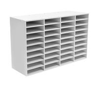 Mermajestic Literature Organizer, 24 Compartments Office Mailbox with Removable Dividers, Mail Sorter for Office Home Classroom Storage, File Sorter for File, Document, Paper White