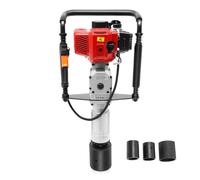 Mermajestic Post Driver Petrol 52CC Two Stroke 1900W Cordless Pile Driver | Fence Knocker Pile Jack Hammer Ramming Construction, 3 Post Driving-head, for Fence Highway Guardrail Farmland