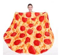 Mermaker Pizza Blanket 2.0 Double Sided 60 Inches, Novelty Realistic Food Blanket for Kids and Adults, 285 GSM Soft Pepperoni Design, Funny Gifts for Teens