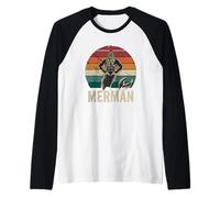 Merman Mythical Ocean Legend Art Raglan Baseball Tee