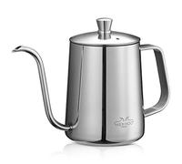 MERMOO YILAN Gooseneck Kettle Stovetop Pour Over Coffee Kettle 21oz Camping Coffee Maker Pot Long Narrow Coffee Drip Kettle(Silver)