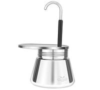 MERMOO YILAN Mocha Pot Stainless Steel Stovetop Espresso Coffee Maker Cafe Maker Portable Outdoor Camping Brewed Coffee Pot Induction Capable 200ml for 4shots for espresso