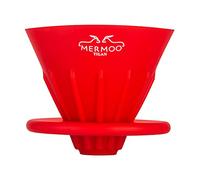 MERMOO YILAN Silicone Coffee Filter Dripper Reusable Collapsible Filter Cone Manual Coffee Brew Maker for Home,Office, Travel, Camping (Red)