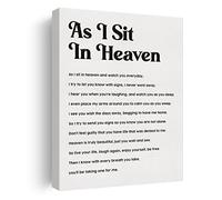Mermorial Bereavement Poem as I Sit in Heaven Canvas Wall Art Decor Poster Painting Framed Remembrance Poetry Print for Home Decor 12 X 15 Inch, Sympathy Gift