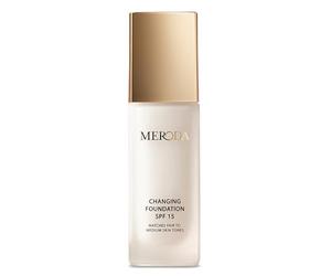 MERODA® Colour Changing Foundation SPF 15 [Light to Medium Skin] - Mature Skin Liquid Makeup - Long Lasting Color Match for Face