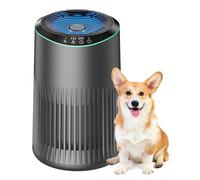 MERONTE Air Purifiers for Home, Air Purifier for Smoke Pet Dander Odors with Fragrance Sponge, Small Air Purifier with Sleep Mode for Bedroom Office, Blue Ambient Light, MR2566, Grey, 1 Pack+3 Modes