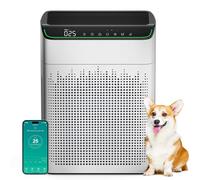 MERONTE Air Purifiers for Home Large Room Up to 1690 ft² with PM 2.5 Air Quality Monitor, Wi-Fi and Alexa compatible, Auto Mode Double-sided Air Inlet for Smoke and Odor, 1 Packung + 4 Modes