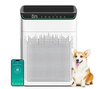 MERONTE Air Purifiers for Home Large Room Up to 1690 ft² with PM 2.5 Air Quality Monitor, Wi-Fi and Alexa compatible, Auto Mode Double-sided Air Inlet for Smoke and Odor, 1 Packung + 4 Modes