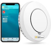 Meross Interlinked WiFi Smoke Alarm, Hub Required Smoke Detector, Low Battery Alert Silence Button, Wireless Smoke Alarms for Home, Replaceable Battery, Apple HomeKit, SmartThings Supported