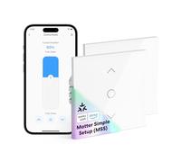 meross Matte Roller Shutter Switch Smart 80 x 80 mm, WLAN Roller Shutter Switch with Timer for Roller Shutters, Blinds, Awnings, Compatible with Alexa, Apple HomeKit and Google Home, 2 Pieces