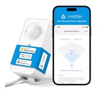 Meross Matter Motion Sensor, Smart Presence Sensor with Cable, WiFi Motion Detector Indoor with App Notification for Home Security, Works with Apple HomeKit, Alexa, Google Home