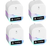 Meross Matter Smart Plug Mini with Energy Monitoring, Works with Apple HomeKit, Alexa, Google Home, SmartThings, WiFi Plug with Voice Remote Control, 13A, 4 Packs