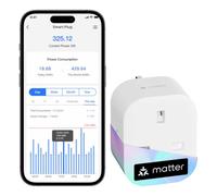 Meross MSS315 Matter Smart Plug Mini with Energy Monitoring 1-Pack | Works with Apple HomeKit, Alexa, Google Home, Home Assistant, SmartThings, WiFi Plug with Voice Remote Control, 13A, White