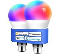meross Smart Bulb Alexa Light Bulb B22 Works with Apple Homekit, Alexa, Google Home, Siri Voice Control Dimmable Multicolor LED Light Bulb Equivalent 9W (60W Equivalent) 2 Pack