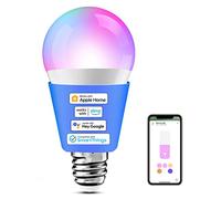 meross Light Bulb E27 Works with Alexa, Apple HomeKit, Smart Light Bulb Multicoloured & Dimmable, LED Lamp Compatible with Google Home and SmartThings, RGBWW, 2700-6500K