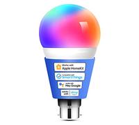 meross Smart Bulb Smart Bulb Alexa Light Bulb B22 Compatible with Apple Homekit, Alexa, Google Home, Siri Voice Control Dimmable Multicolor LED Light Bulb Equivalent 60W