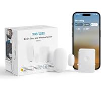 Meross Smart Door Window Sensor, Mini Contact Sensor for Security and Home Automation, WiFi Alarm System, Real-Time Alert, Works with HomeKit, Alexa, Google, SmartThings, Meross Hub Included Start Kit