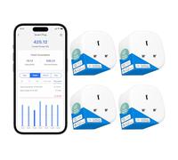Meross Smart Plug with Energy Monitor Wi-Fi Outlet Work with Alexa Echo, Google Home, Smart Socket No Hub Required 13A (4-Pack)