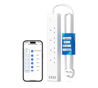 Meross Smart Power Strip, Smart Extension Lead with 20W USB Ports, Compatible with Apple HomeKit, Amazon Alexa, Google Home, and SmartThings, Timer and Voice/Remote Control, 2.4GHz WiFi