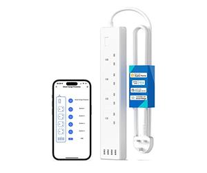 Meross Smart Power Strip, Smart Extension Lead with 20W USB Ports, Compatible with Apple HomeKit, Amazon Alexa, Google Home, and SmartThings, Timer, and Voice/Remote Control, 2.4GHz WiFi, 6ft Cord