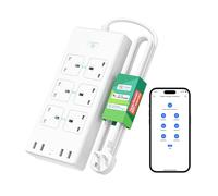 Meross Smart Power Strip with USB, 6 AC Outlets and 4 USB Ports, Alexa extension lead Compatible with Alexa, Google, SmartThings, 2.4GHz WiFi (Packaging may vary)