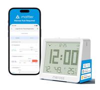 Meross Smart Room Thermometer Hygrometer Requires MSH450 Hub, WiFi Humidity Meter Sensor with Notification for Baby Greenhouse, Indoor Temperature Monitor Compatible with HomeKit, Alexa, Google Home
